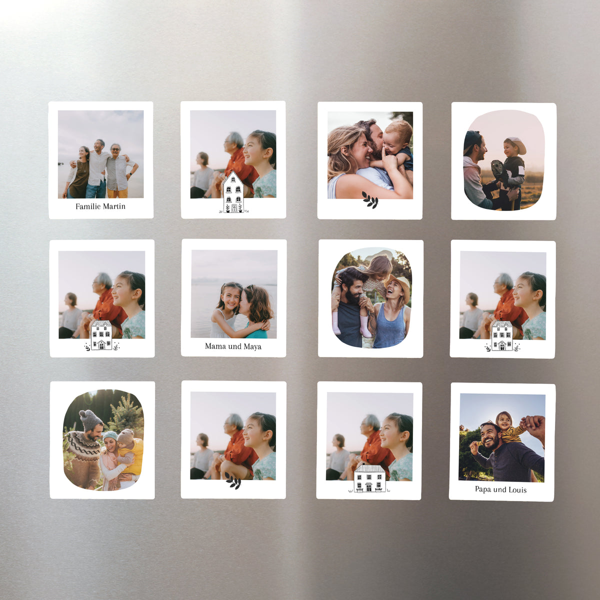 Fotoabzug Weihnachten Pack mit 12, magnetisch Einfarbige Illustrationen foto N° 1