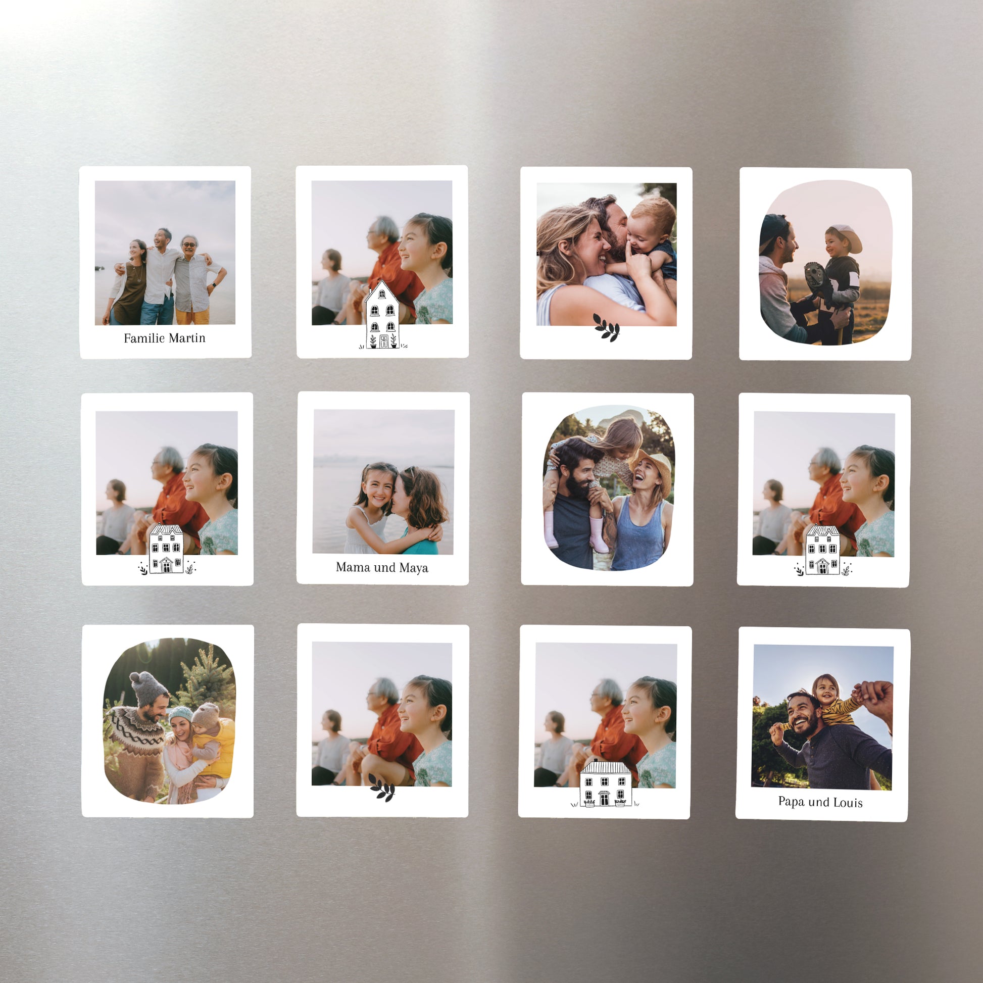 Fotoabzug Weihnachten Pack mit 12, magnetisch Einfarbige Illustrationen foto N° 1