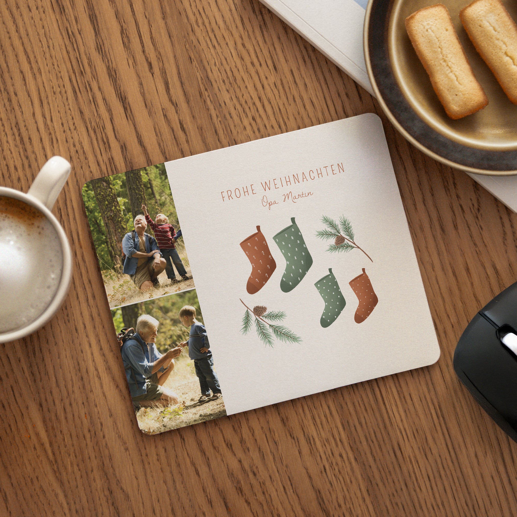 Mousepad Weihnachten Rechteck Weihnachtsbaumzweige foto N° 1