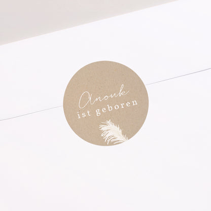Sticker Geburt Rund Krone Kraft foto N° 2