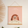 Poster Kindergeburtstag Porträt Einhorn Rosa Puder foto N° 1