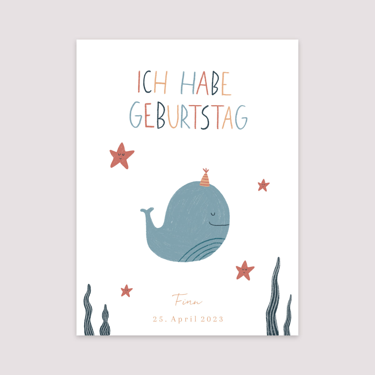 Poster Kindergeburtstag Porträt Blauwal foto N° 2