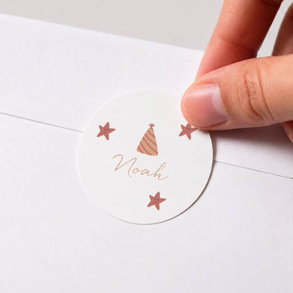 Sticker Kindergeburtstag Rund Blauwal foto