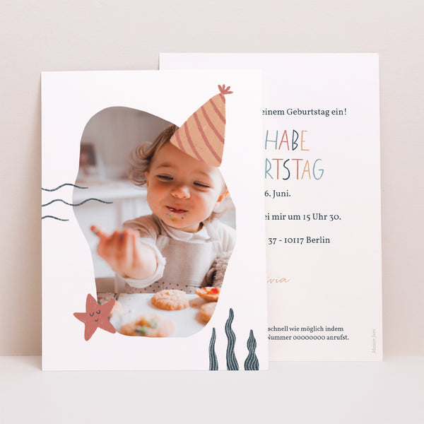 Einladungskarte Kindergeburtstag Porträt Der Ozean feiert! foto