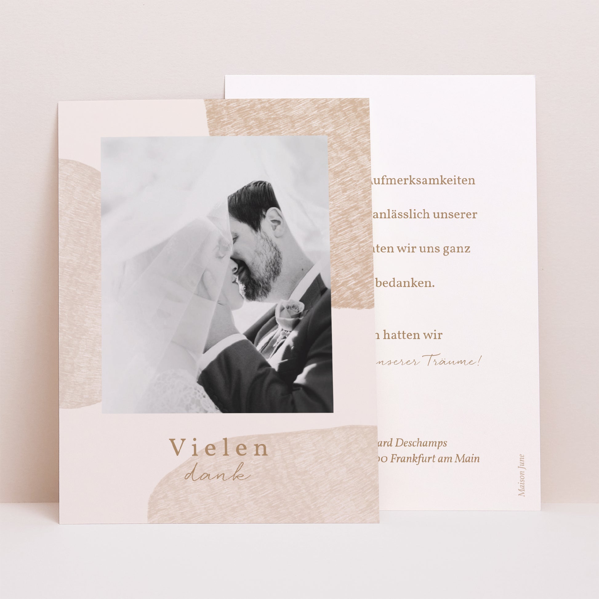 Dankeskarte Hochzeit Porträt Herz der Toskana foto N° 1