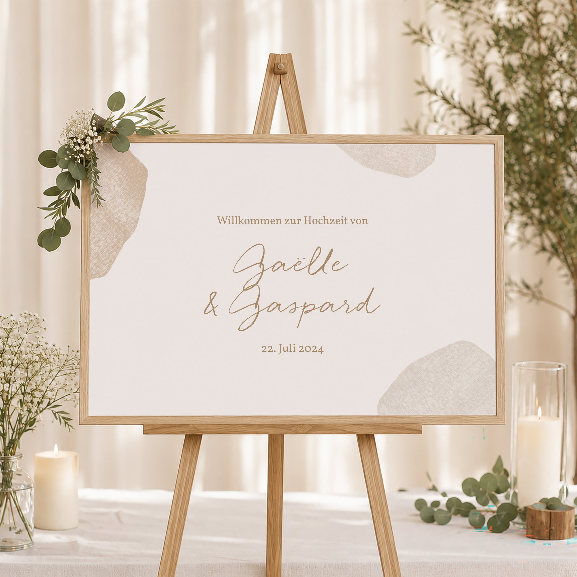 Begrüßungstafel Hochzeit Landschaft 90 x 60 cm Herz der Toskana foto N° 1