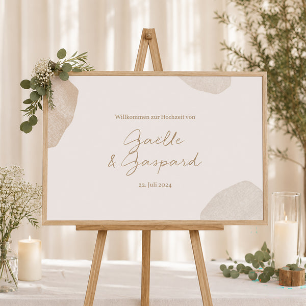 Begrüßungstafel Hochzeit Landschaft 90 x 60 cm Herz der Toskana foto