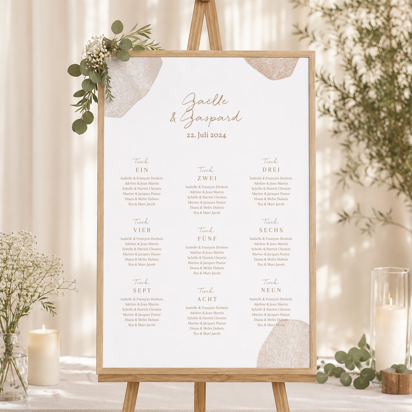Sitzplan Hochzeit Porträt Herz der Toskana foto N° 1
