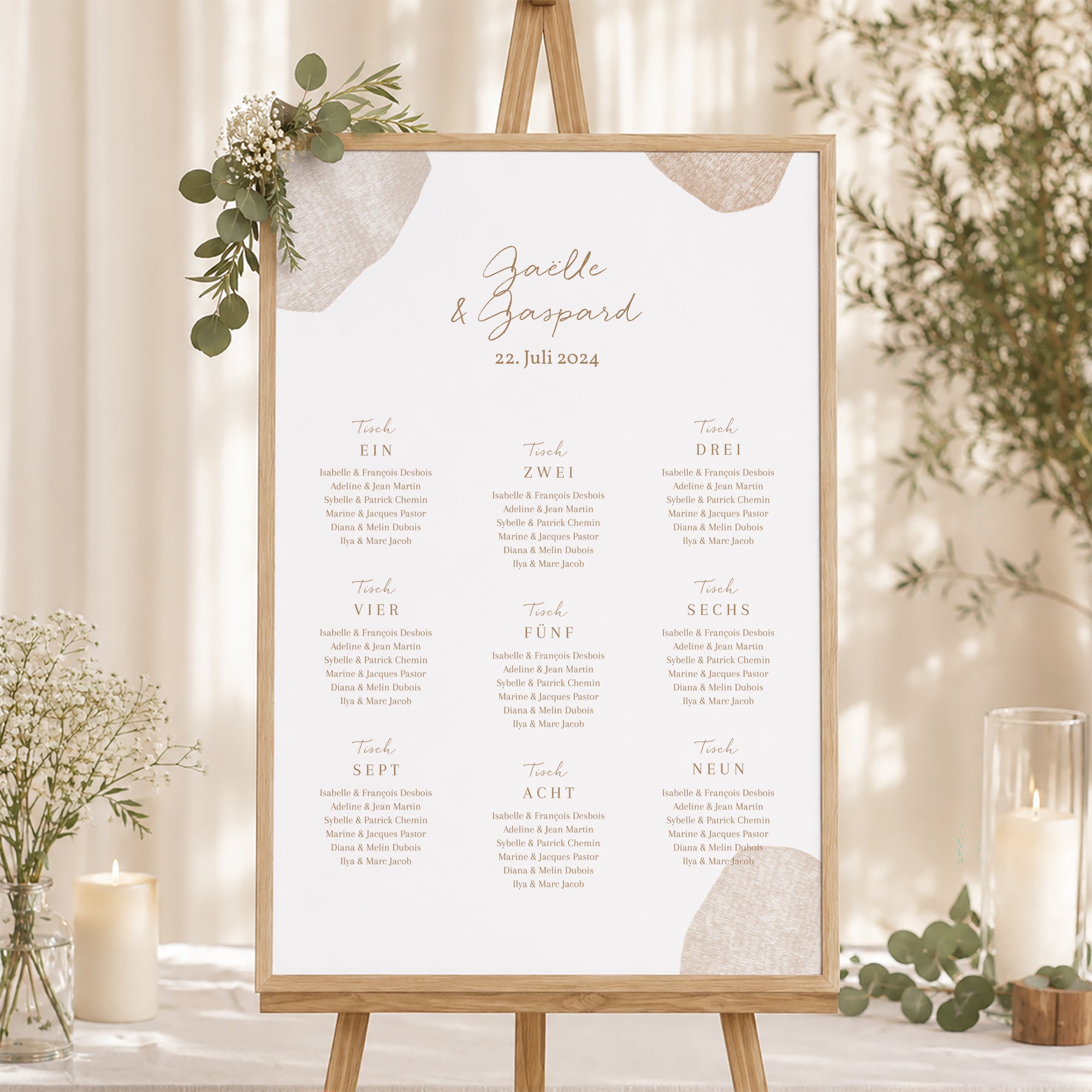 Sitzplan Hochzeit Porträt Herz der Toskana foto N° 1