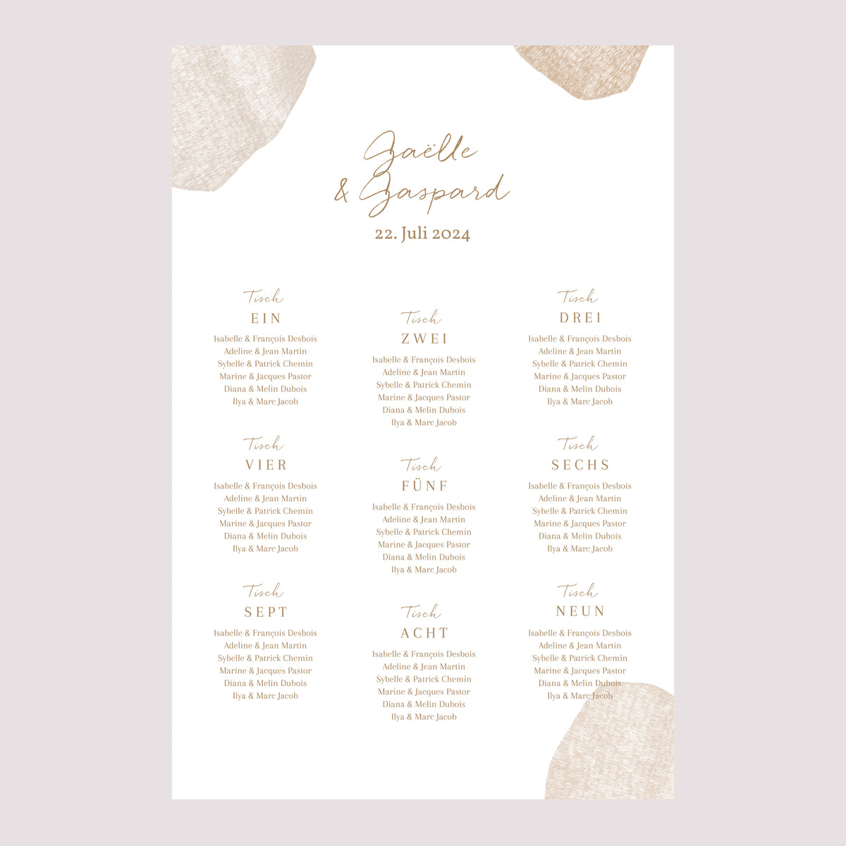 Sitzplan Hochzeit Porträt Herz der Toskana foto N° 2