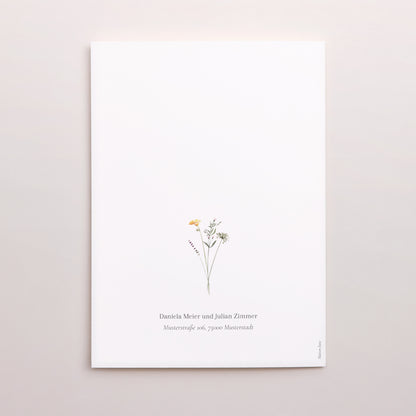 Hochzeitseinladung Doppelflügelporträt Krone kleine Blumen foto N° 3