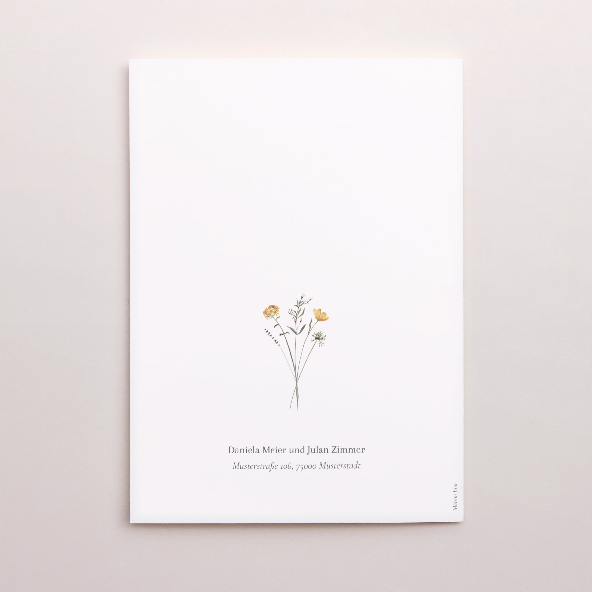 Dankeskarte Hochzeit Doppelflügelporträt Krone kleine Blumen foto N° 3