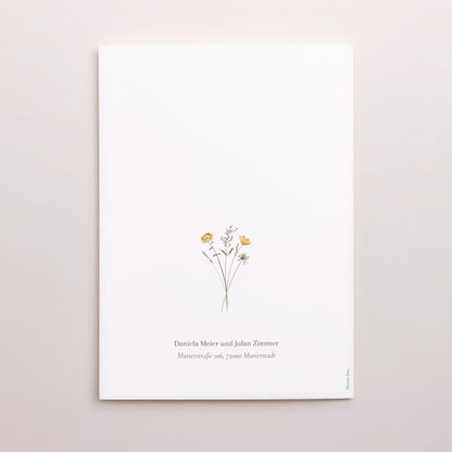 Dankeskarte Hochzeit Doppelflügelporträt Krone kleine Blumen foto N° 3