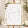 Begrüßungstafel Hochzeit Porträt 60 x 90 cm Krone kleine Blumen foto N° 1