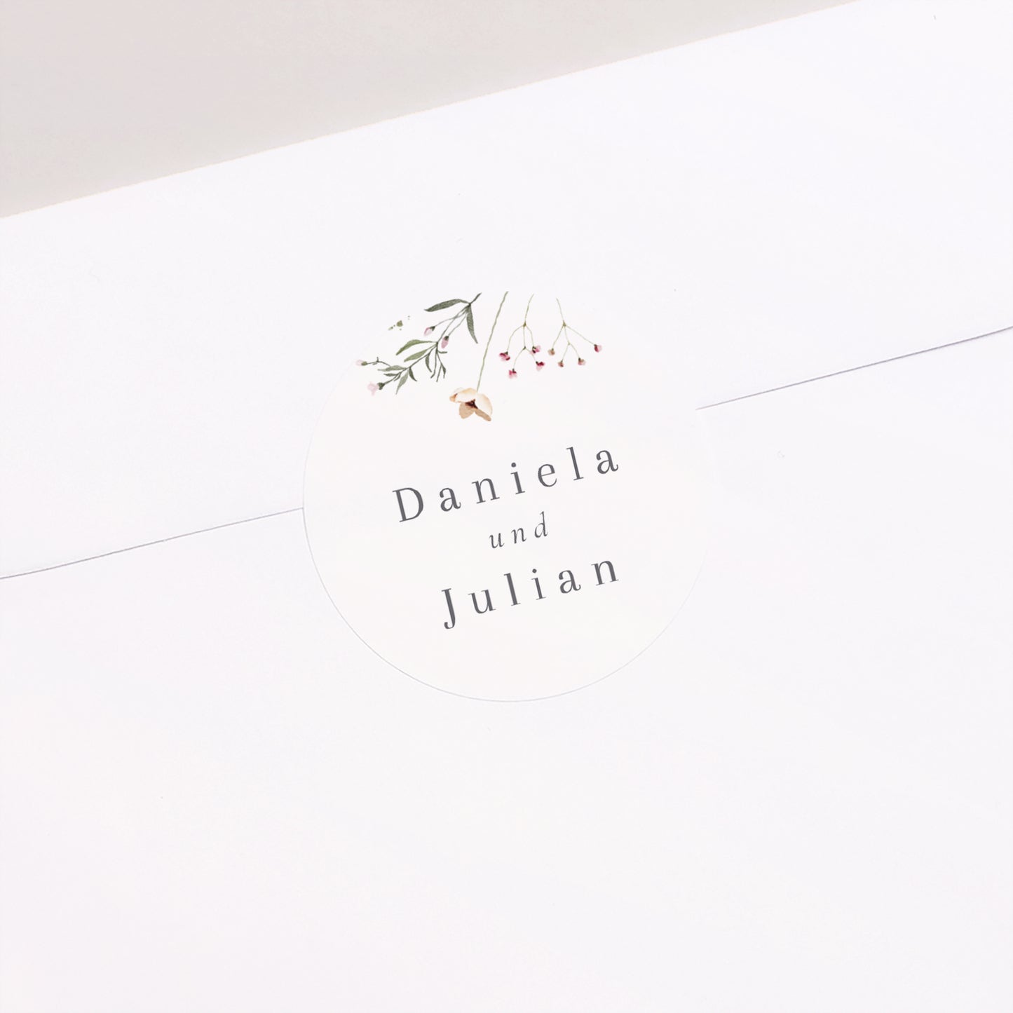 Sticker Hochzeit Rund Krone kleine Blumen foto N° 2