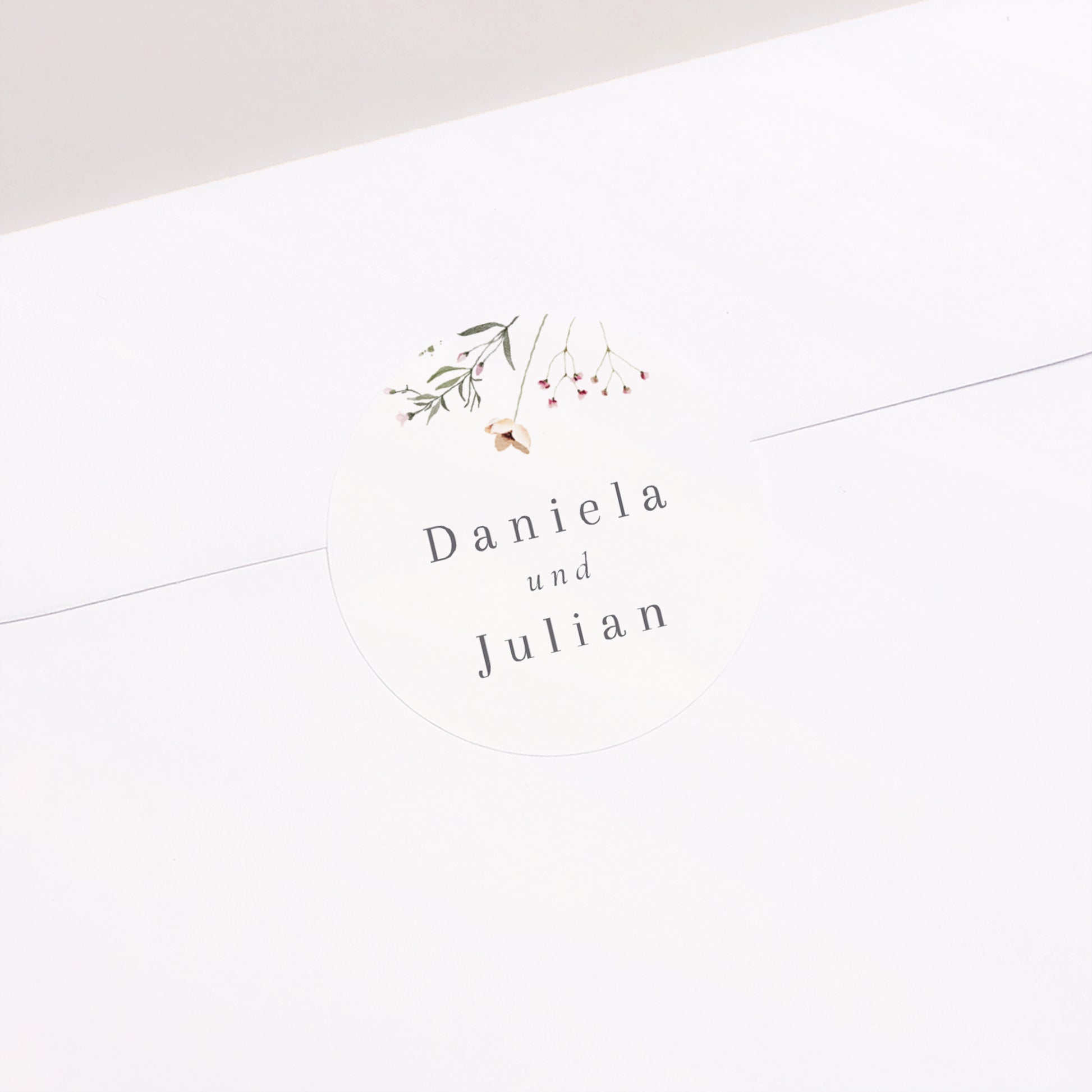 Sticker Hochzeit Rund Krone kleine Blumen foto N° 2