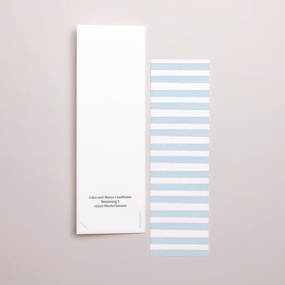 Geburtskarten Fotoautomaten Lesezeichen Himmelblaue Streifen foto N° 3