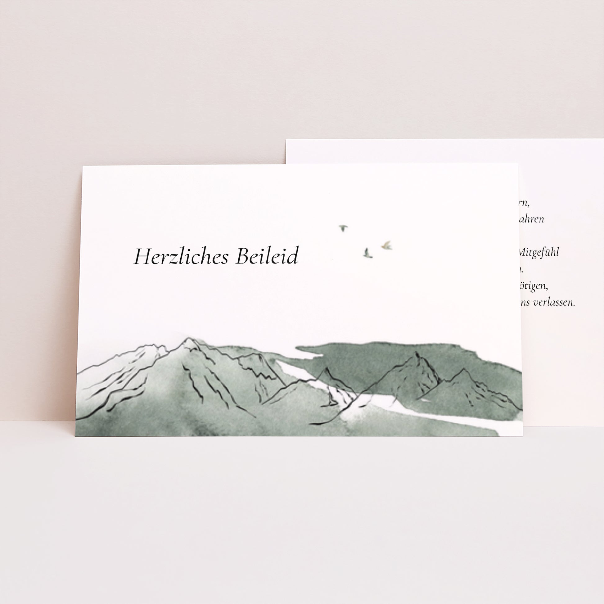 Kondolenzkarte Trauer Landschaft Berge Aquarell foto N° 1