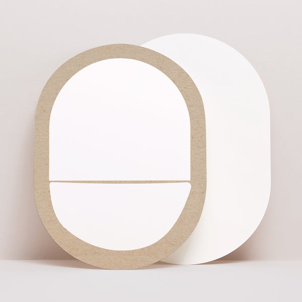 Geburtskarten oval Kraft Pictos foto