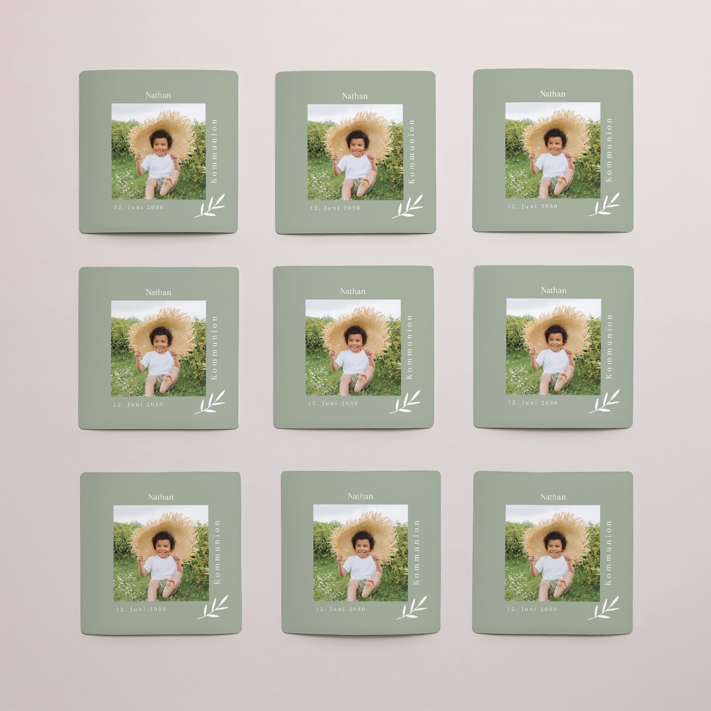 Einladungskarte Kommunion Satz von 9, magnetisch. Palma Verde foto N° 3