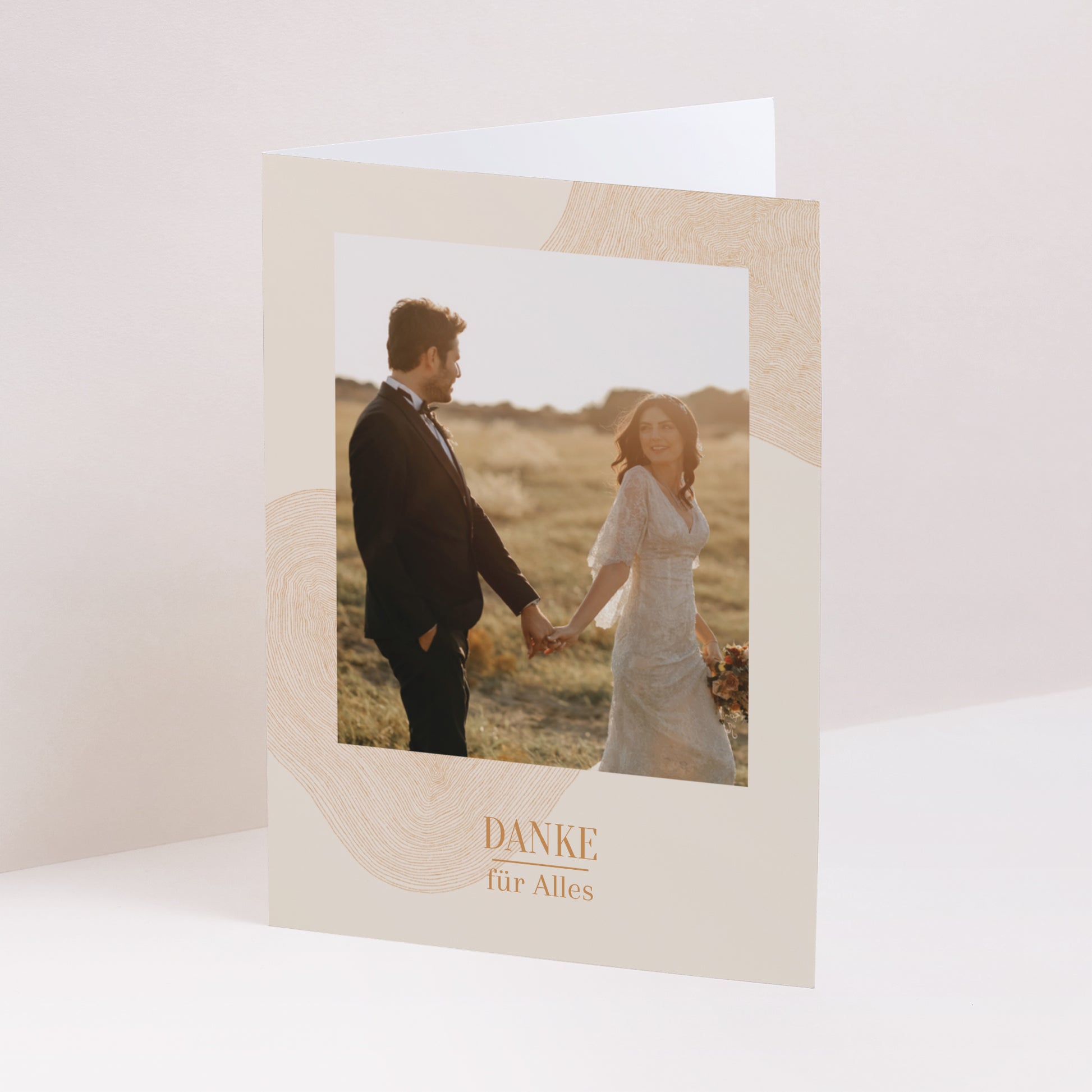 Dankeskarte Hochzeit Doppelflügelporträt Land des Ockers foto N° 1