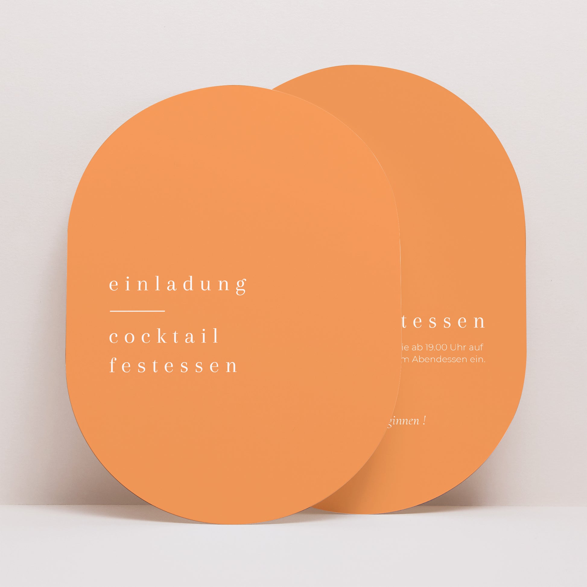 Einladungskarte Hochzeit oval Zitrusfrucht-Farben foto N° 1