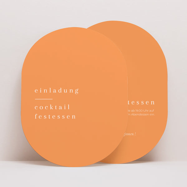 Einladungskarte Hochzeit oval Zitrusfrucht-Farben foto