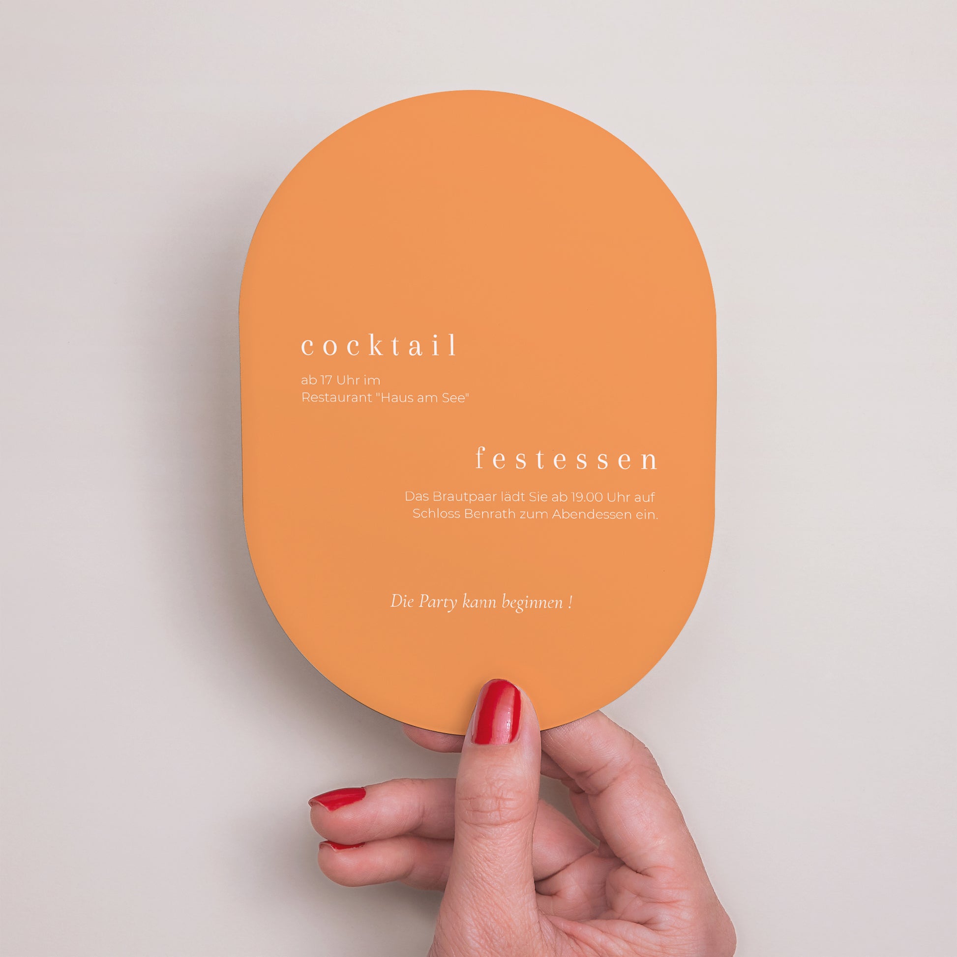 Einladungskarte Hochzeit oval Zitrusfrucht-Farben foto N° 3