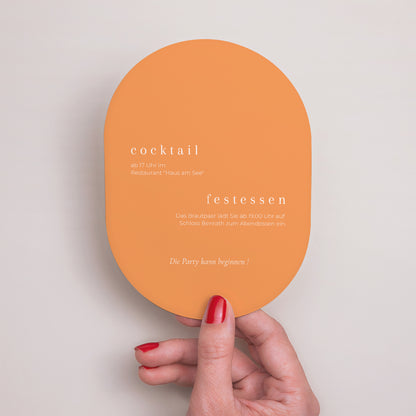 Einladungskarte Hochzeit oval Zitrusfrucht-Farben foto N° 3