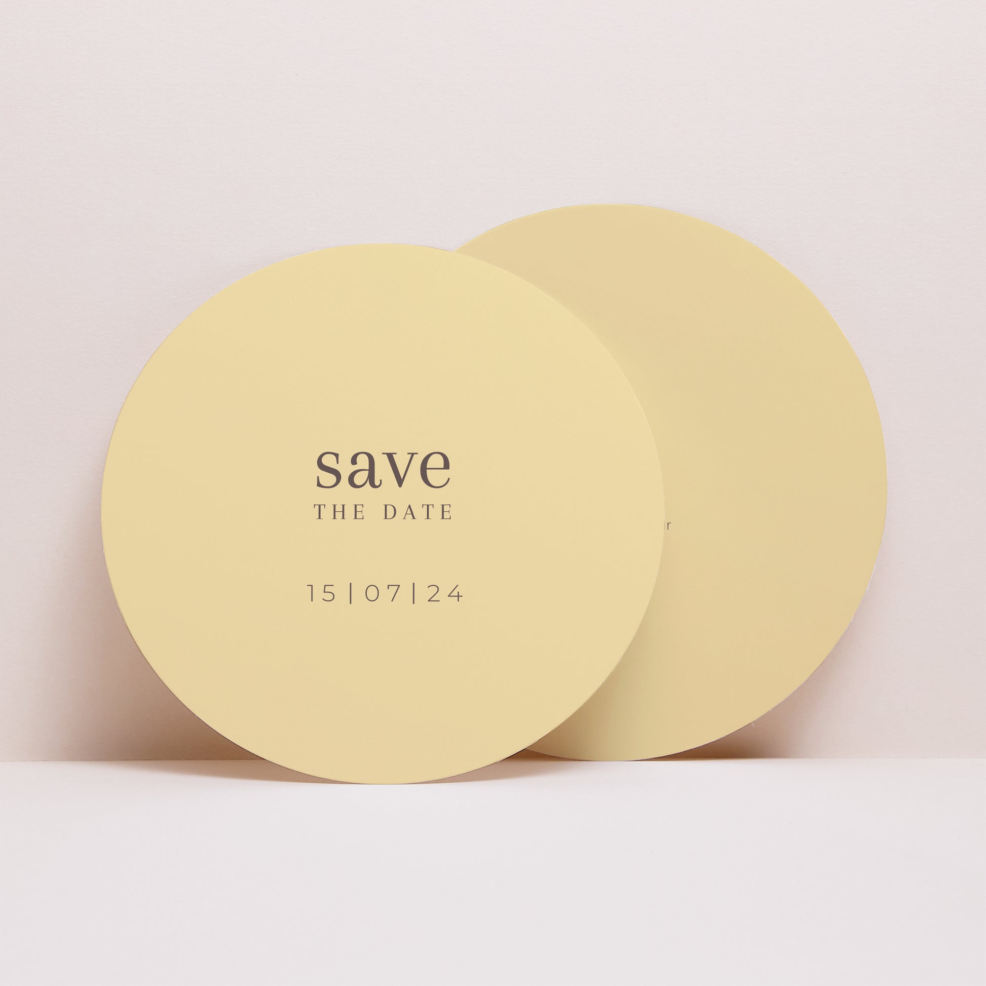 Save the date Karte Hochzeit Rund Zitrusfrucht-Farben foto N° 1