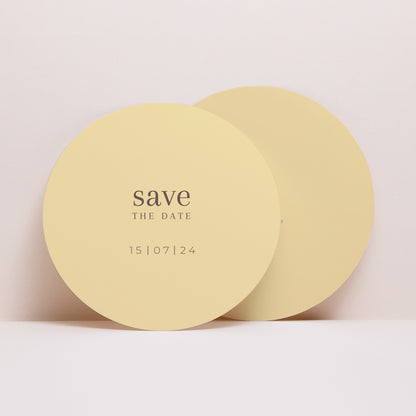 Save the date Karte Hochzeit Rund Zitrusfrucht-Farben foto N° 1