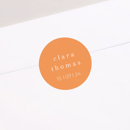Sticker Hochzeit Rund Zitrusfrucht-Farben foto N° 2