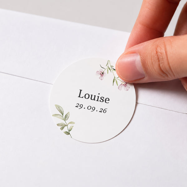 Sticker Geburt Rund Blumenkinder foto