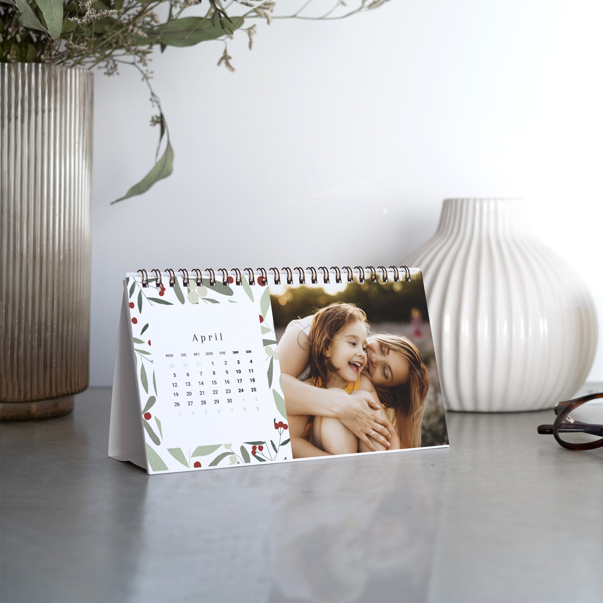 Kalender Weihnachten Büro, Landschaft Weihnachtsmotiv, Grüntöne foto N° 2