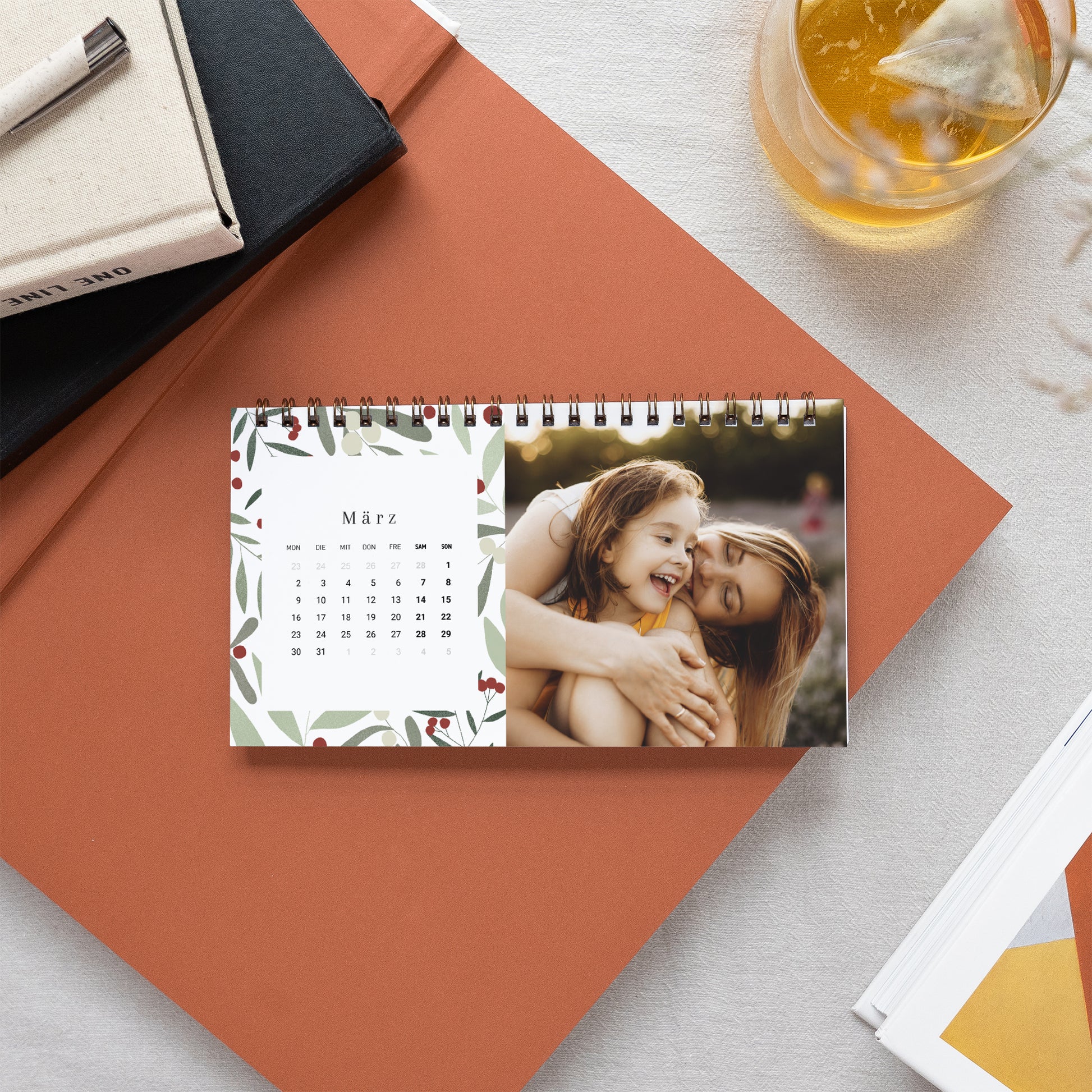 Kalender Weihnachten Büro, Landschaft Weihnachtsmotiv, Grüntöne foto N° 3