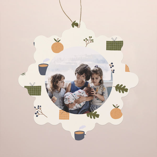Weihnachtskarte Weihnachten Schwebende Schneeflocke Weihnachtsgeist II foto