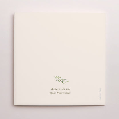 Dankeskarte Hochzeit Asymmetrisches Triptychon Pflanzlich, Goldene Splitter foto N° 3