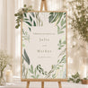 Begrüßungstafel Hochzeit Porträt 60 x 90 cm Pflanzlich, Goldene Splitter foto N° 1