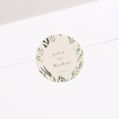 Sticker Hochzeit Rund Pflanzlich, Goldene Splitter foto N° 2