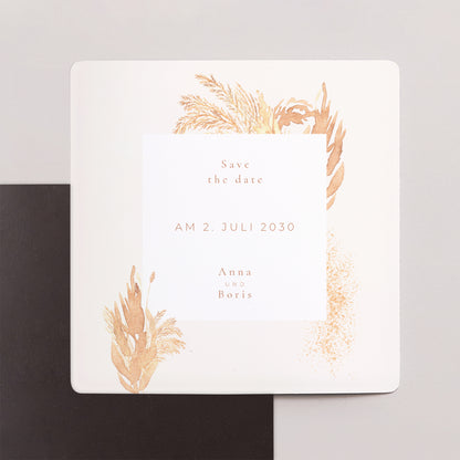 Save the date Karte Hochzeit Satz von 9, magnetisch. pampa, dezentrierter Rahmen foto N° 1