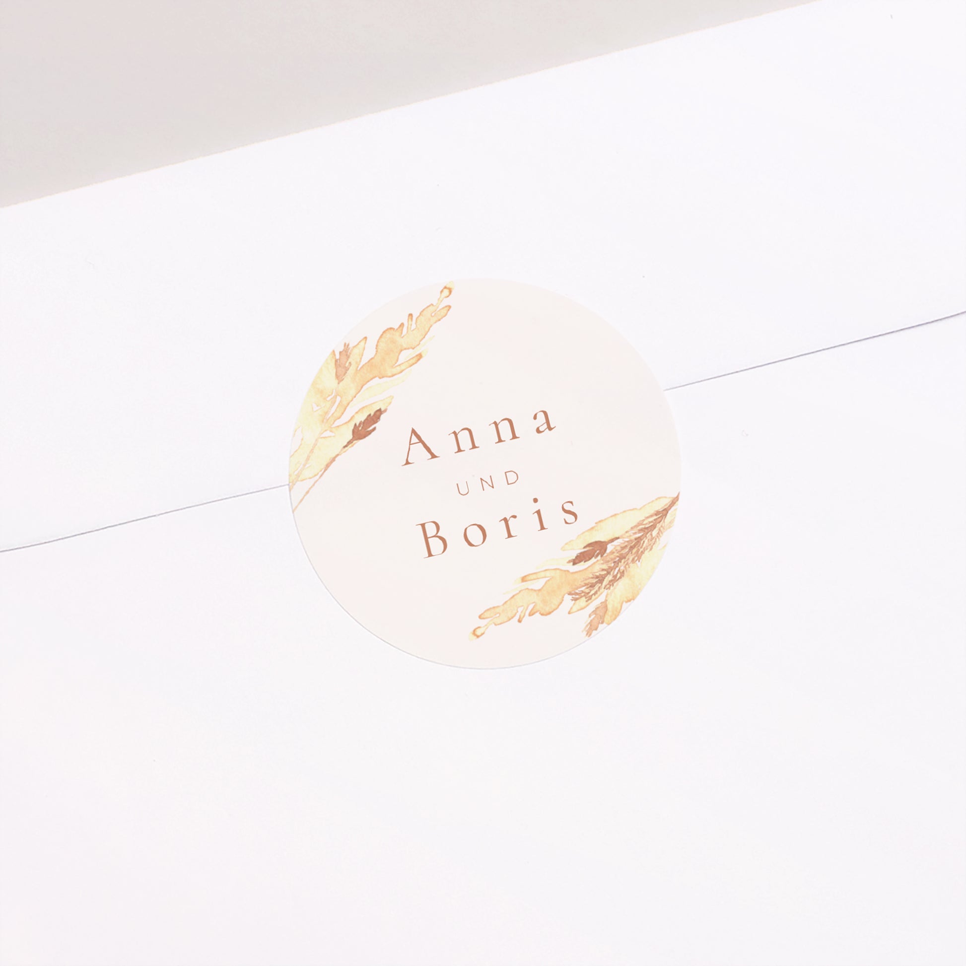 Sticker Hochzeit Rund pampa, dezentrierter Rahmen foto N° 2