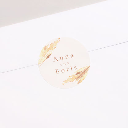 Sticker Hochzeit Rund pampa, dezentrierter Rahmen foto N° 2