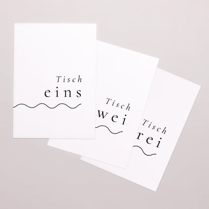 Tischnummern Hochzeit Rechteck Wellen der Liebe foto N° 1