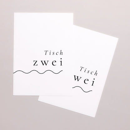 Tischnummern Hochzeit Rechteck Wellen der Liebe foto N° 2