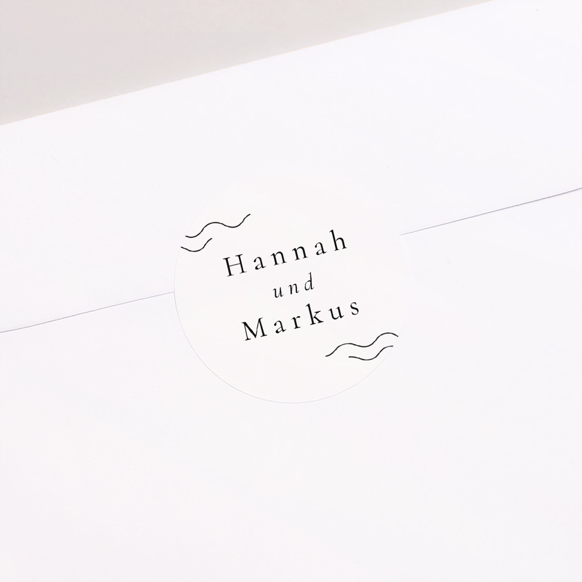 Sticker Hochzeit Rund Wellen der Liebe foto N° 1