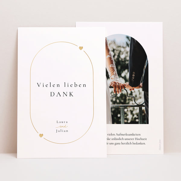 Dankeskarte Hochzeit PortraitPorträt Unendliche Liebe foto