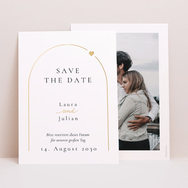 Save the date Karte Hochzeit Porträt Unendliche Liebe foto