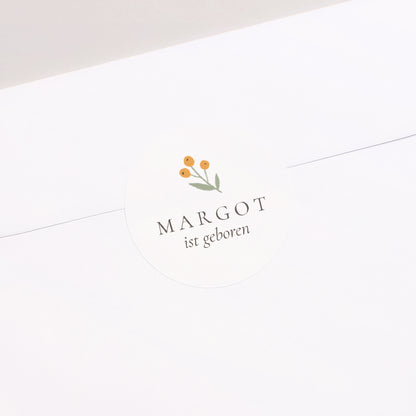 Sticker Geburt Rund blumenbody foto N° 2