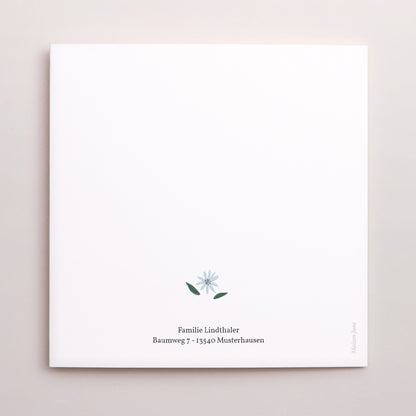 Geburtskarte Doppelflügiges Quadrat Arc en fleurs Bleuté foto N° 3