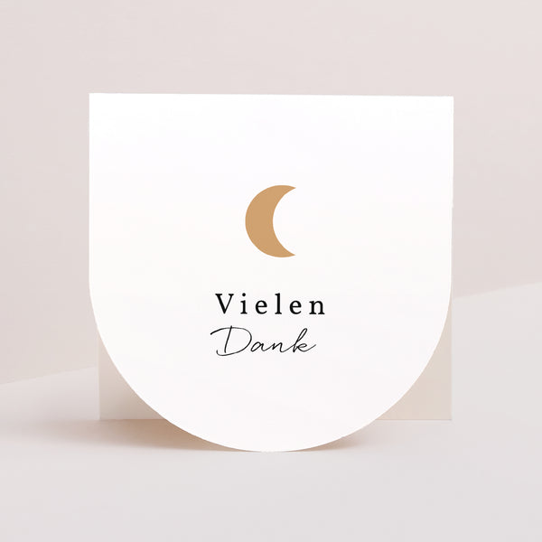 Dankeskarte Geburt Doppelflügelfensterhalbmond Clair de Lune foto
